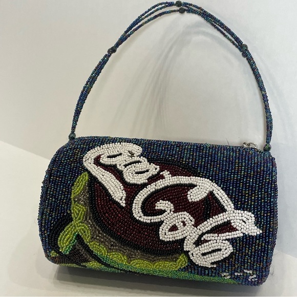 Vintage 90’s Coca Cola Beaded Handbag Purse Shoulder Bag Rare - Picture 5 of 12